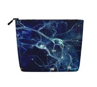 Neceser portátil de viaje para maquillaje de neuronas de células cerebrales 3D, para uso diario, de lino sintético