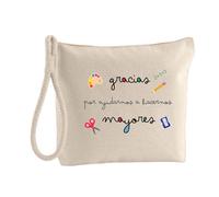 Neceser Portatodo 27X22 cm con Frase : Gracias por Ayudarnos a Hacernos Mayores Regalo Fin DE Curso Profesor Profesora
