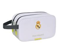 Neceser Real Madrid 2 Cremalleras Adaptador a Carro equipación 25/26 - Neceser Real Madrid con Doble Compartimento para higiene y Accesorios