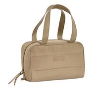 Neceser Rectangular de SAFTA Moos Cápsula Acolchado Camel con Asa, 310x140x190 mm