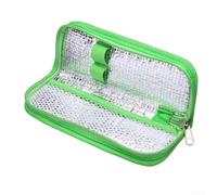 Neceser Refrigerado Insulina Viaje Gel Frío 20cm(Green) | Forro aluminio aislante, mantiene temperatura, apertura para fácil, portátil, 20x7x3cm