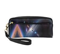 Neceser reutilizable - Neceser de viaje de viaje, un universo fascinante, impresión completa, de piel, pequeño bolso para mujer, negro, talla única, Negro , talla única