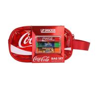 Lip Smacker Coca-Cola Handy Bag Set, 3 Bálsamos Labiales para Niños con Sabor Original Coca-Cola, Fórmula Transparente e Hidratante
