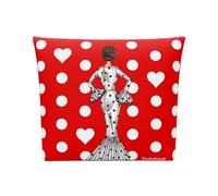 Neceser Sevilla Flamenca “María Blanco” - Diseño a Doble Cara - Fondo Rojo con Lunares Blancos - 25x26 cm - Impermeable - Bolso de Aseo Mujer o Viaje