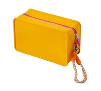 Neceser silicona maquillaje viaje - Estuche portátil mujer con cremallera impermeable | Organizador compacto cosméticos resistente viajes fin de semana escuela trabajo playa, amarillo, referencia a la