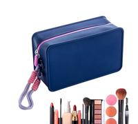 Neceser silicona maquillaje viaje - Estuche portátil mujer con cremallera impermeable | Organizador compacto cosméticos resistente viajes fin de semana escuela trabajo playa, Azul oscuro, referencia a