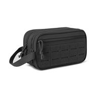 Neceser Táctico para Hombre, Neceser Compacto, Kit de Afeitado, Neceser de Viaje, Bolsa para Herramientas EDC con Corte Láser, Bolsas Modulares Horizontales.(BK)