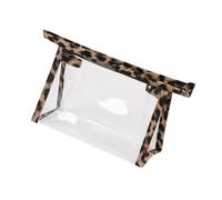 Neceser transparente con diseño de leopardos para maquillaje, portátil, almacenamiento de artículos de aseo de viaje, a, Mass Beauty