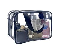 Neceser Transparente - Estuche de Maquillaje Transparente | Estuche cosmético Transparente de Viaje con Doble Cremallera | Bolsa de baño Impermeable con Cremallera con Po