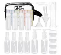 Neceser Transparente Viaje Avion, 14 PCS Travel Bottles Spray Bottle de 50 ml para Cosméticos Aviones Viajes de Negocios Loción y Champú