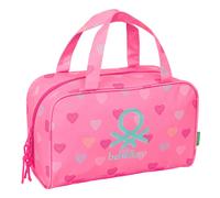 BENETTON HEART - Neceser Rectangular con Asa, Neceser Infantil, Adaptable a Carro, Ideal para Niños de 5 a 14 Años, Cómodo y Versátil, Calidad y Resistencia, 31x14x19 cm