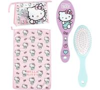 Neceser Aseo Viaje Accesorios Hello Kitty con Peine, Toalla y Bolsa de Hello Kitty - Neceser Aseo Hello Kitty para Viaje o Escuela