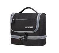 Neceser Viaje, Impermeable De Gran Capacidad Neceser Maquillaje, Bolsa De Aseo 3 En 1, Neceser Hombre Neceser Viaje Mujer, Bolsa De Aseo con Gancho Colgante, Negro