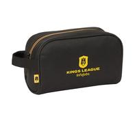 Safta Neceser escolar infantil Kings League con asa, fácil limpieza, 24x10x15 cm, negro