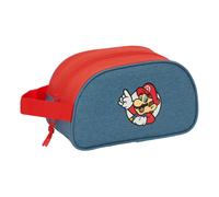 SUPER MARIO - Neceser Escolar Infantil Mediano con Asa, Neceser Infantil, Adaptable a Carro, Fácil Limpieza, Cómodo y Versátil, Calidad y Resistencia, 26x12x15 cm
