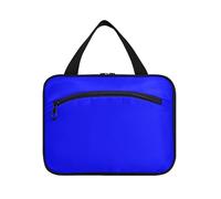 Neceseres colgantes de color liso azul puro para hombres con gancho, bolsa de cosméticos expandible impermeable para viajeros, cruceros, bolsas para maquillaje, L