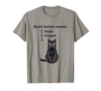 Necesidades humanas básicas Gracioso Gato Negro Camiseta