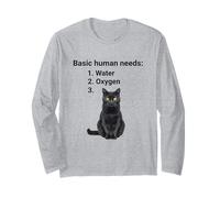 Necesidades humanas básicas Gracioso Gato Negro Manga Larga