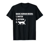 Necesidades humanas básicas Gracioso Gato Negro Ojos Camiseta