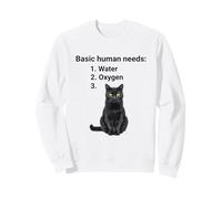 Necesidades humanas básicas Gracioso Gato Negro Sudadera
