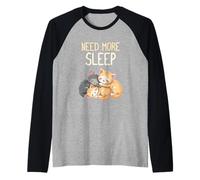 Necesita dormir lindo diseño de dibujos animados de gato Camiseta Manga Raglan