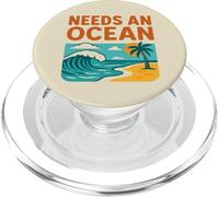 Necesita un océano, Playa, Agua, Sol PopSockets PopGrip para MagSafe
