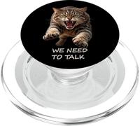 Necesitamos Hablar - Humor de Gato Tabby Feroz Ironía Shapes Mania PopSockets PopGrip para MagSafe