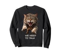 Necesitamos Hablar - Humor de Gato Tabby Feroz Ironía Shapes Mania Sudadera