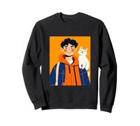 ¿Necesitas más sonrisas? Chico Feliz con Gato Sudadera