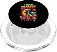 Necesito Espacio Colorido Alien Sentado En Luna Planetas Galaxia PopSockets PopGrip para MagSafe