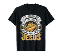 Necesito Hot Dog y Mucho Jesús, Dios Cristiano Cristo Camiseta