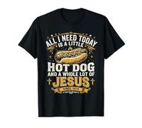 Necesito Hot Dog y Mucho Jesús, Dios Cristiano Cristo Camiseta