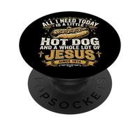 Necesito Hot Dog y Mucho Jesús, Dios Cristiano Cristo PopSockets PopGrip Adhesivo