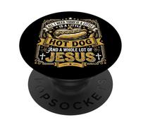 Necesito Hot Dog y Mucho Jesús, Dios Cristiano Cristo PopSockets PopGrip Adhesivo