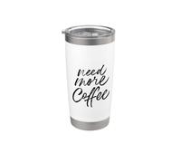 Necesito más café, café de Nueva York, logotipo de palabra simple Vaso térmico de acero inoxidable de doble pared