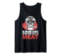 Necesito más Carne Humorístico Carnívoro Cocinar Juegos de Palabras Camiseta sin Mangas