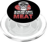Necesito más Carne Humorístico Carnívoro Cocinar Juegos de Palabras PopSockets PopGrip para MagSafe