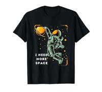 Necesito más Espacio con el Baloncesto en el Universo Camiseta gráfica económica, Hombre, Negro, L
