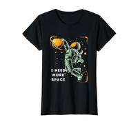 Necesito más Espacio con el Baloncesto en el Universo Camiseta gráfica económica, Mujer, Negro, L