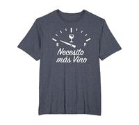Necesito Más Vino - Vino Español, Vinómetro, Wine Lover Mom Camiseta, Hombre Tallas Grandes, Azul Jaspeado, 2X Alto