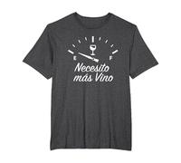 Necesito Más Vino - Vino Español, Vinómetro, Wine Lover Mom Camiseta, Hombre Tallas Grandes, Jaspeado Oscuro, 2X Alto
