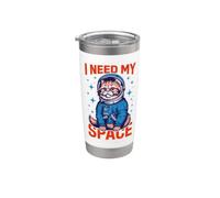 Necesito Mi Espacio - Gato Astronauta Divertido Vaso térmico de acero inoxidable de doble pared