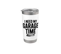 Necesito mi tiempo de garaje Humor mecánico divertido Vaso térmico de acero inoxidable de doble pared