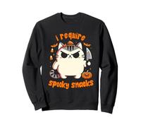 Necesito Spooky Snacks Moody Cat Halloween Sudadera