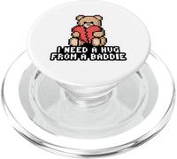 Necesito UN Abrazo DE UN Baddie Pixel Teddy Bear Broken Heart PopSockets PopGrip para MagSafe