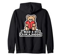 Necesito UN Abrazo DE UN Baddie Pixel Teddy Bear Broken Heart Sudadera con Capucha