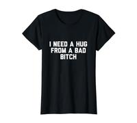 Necesito un Abrazo de una Perra Mala Camiseta gráfica económica, Mujer, Negro, M