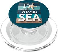 Necesito Vitamina Mar Divertido Playa Océano Vacaciones Dicho PopSockets PopGrip para MagSafe