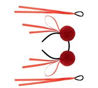 Necha Buns - Juego de diadema y cuerda para el pelo con moño suave, pompones suaves, tocado de personajes de la película de anime chino para cosplay