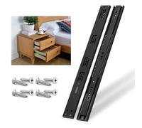 NECILO Guías de cajón de cierre suave de 450 mm, capacidad de carga de 45 kg, guías de cajón de extracción total, tercera sección extraíble, montaje lateral, tornillos incluidos, 5 pares